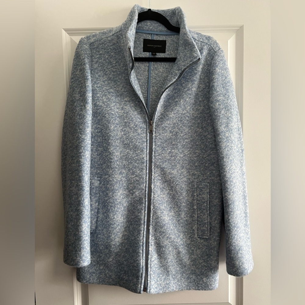 Banana Republic light blue wool blend jacket
